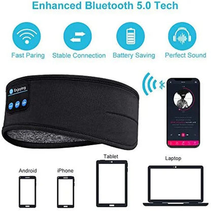 Wireless Bluetooth Earphone Sleeping Band Music Headphones Soft Elastic Comfortable Eye Mask Sleep Headset for Side Sleepers